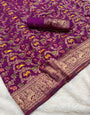 Surpassing Purple Soft Banarasi Silk Saree With Phenomenal Blouse Piece