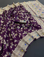 Winsome Purple Soft Banarasi Silk Saree With Sonorous Blouse Piece