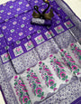 Most Stunning Violet Paithani Silk Saree With Felicitous Blouse Piece