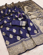 Evocative Purple Soft Silk Saree With Symmetrical Blouse Piece