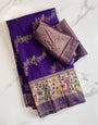 Resplendent Royal Purple Soft Banarasi Silk Saree With Ravishing Blouse Piece