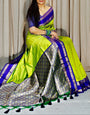 Precious Parrot Soft Banarasi Silk Saree With Staring Blouse Piece