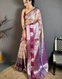 Amazing Beige Kanjivaram Silk Saree With Deserving Blouse Piece