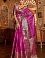 Classic Purple Kanjivaram Silk Saree With Exuberant Blouse Piece