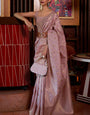 Transcendent Light Pink Soft Banarasi Silk Saree With Glorious Blouse Piece