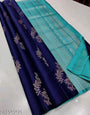 Beauteous Blue Soft Silk Saree With Effervescent Blouse Piece
