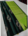 Angelic Dark Green Soft Silk Saree With Dazzling Blouse Piece