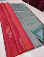 A dreamy Pink Soft Silk Saree With Demure Blouse Piece
