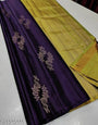 Exquisite Purple Soft Silk Saree With Desuetude Blouse Piece