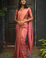 Ephemeral Pink Soft Silk Saree With Delectable Blouse Piece