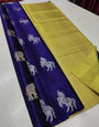 Snazzy Blue Soft Silk Saree With Redolent Blouse Piece