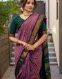 Surpassing Lavender Soft Silk Saree With Assemblage Blouse Piece