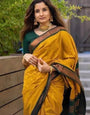 Impressive Mustard Soft Silk Saree With Enticing Blouse Piece