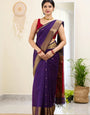 Diaphanous Purple Cotton Silk Saree With Epiphany Blouse Piece