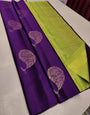 Blissful Purple Soft Silk Saree With Artistic Blouse Piece