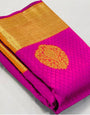 Profuse Dark Pink Soft Silk Saree With Sonorous Blouse Piece