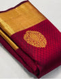 Posh Maroon Soft Silk Saree With Exemplary Blouse Piece