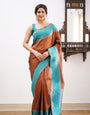 Ebullience Brown Soft Silk Saree With Pleasurable Blouse Piece