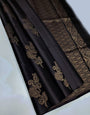 Flaunt Black Soft Silk Saree With Incomparable Blouse Piece