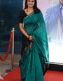 Adorable Sea Green Cotton Silk Saree With Glorious Blouse Piece