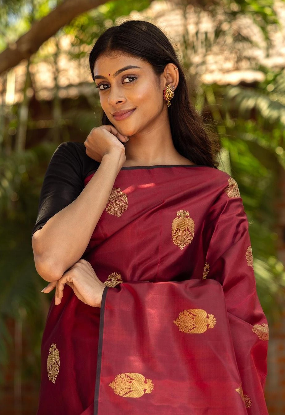 Devastating Maroon Soft Silk Saree With Cynosure Blouse Piece
