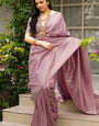 Profuse Lavender Soft Silk Saree With Pleasurable Blouse Piece
