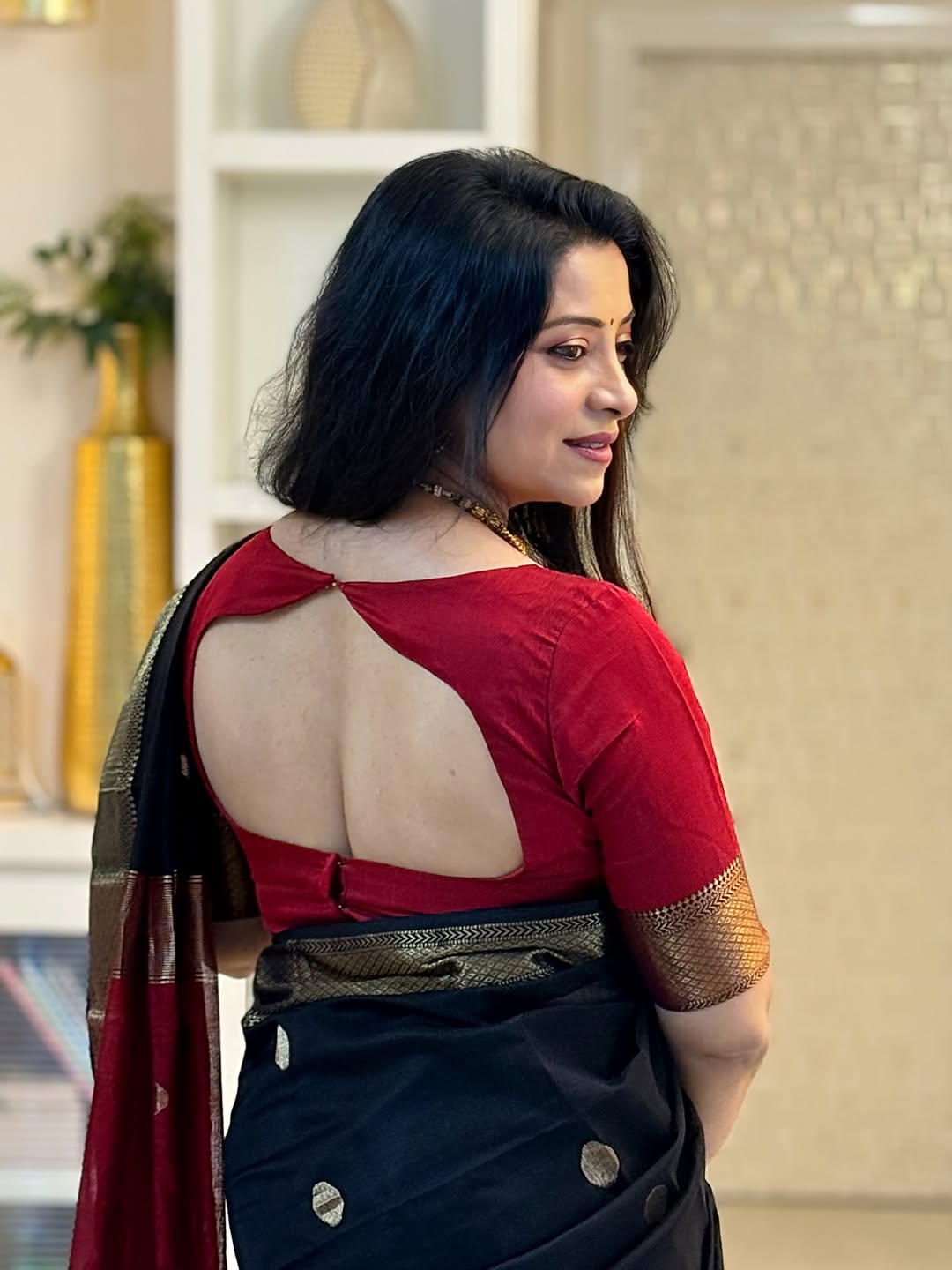 Dalliance Black Cotton Silk Saree With Lassitude Blouse Piece