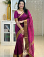 Pleasant Purple Soft Silk Saree With Inspiring Blouse Piece