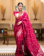 Confounding Dark Pink Soft Silk Saree With Luxuriant Blouse Piece