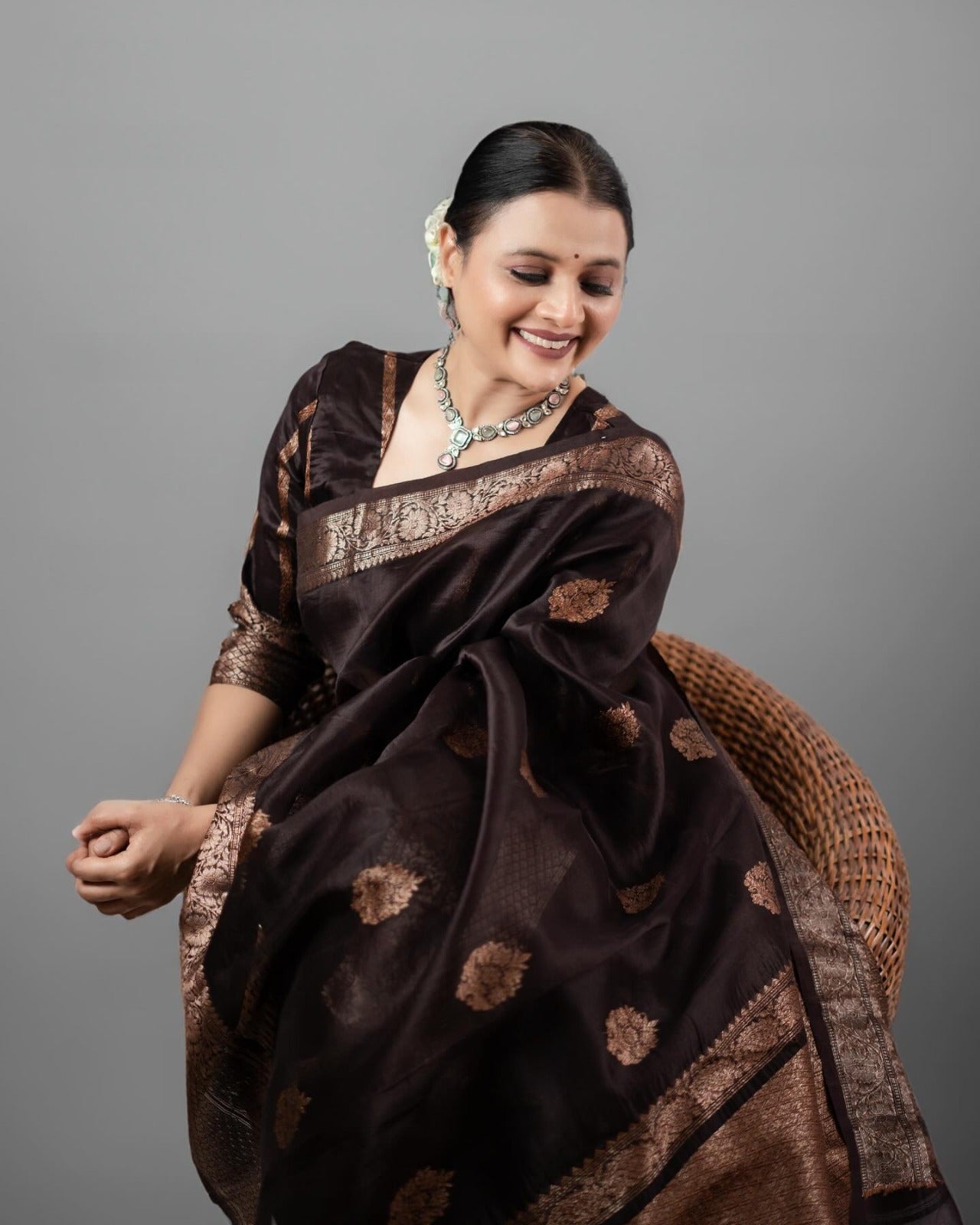 Ravishing Black Soft Silk Saree With Designer Blouse Piece