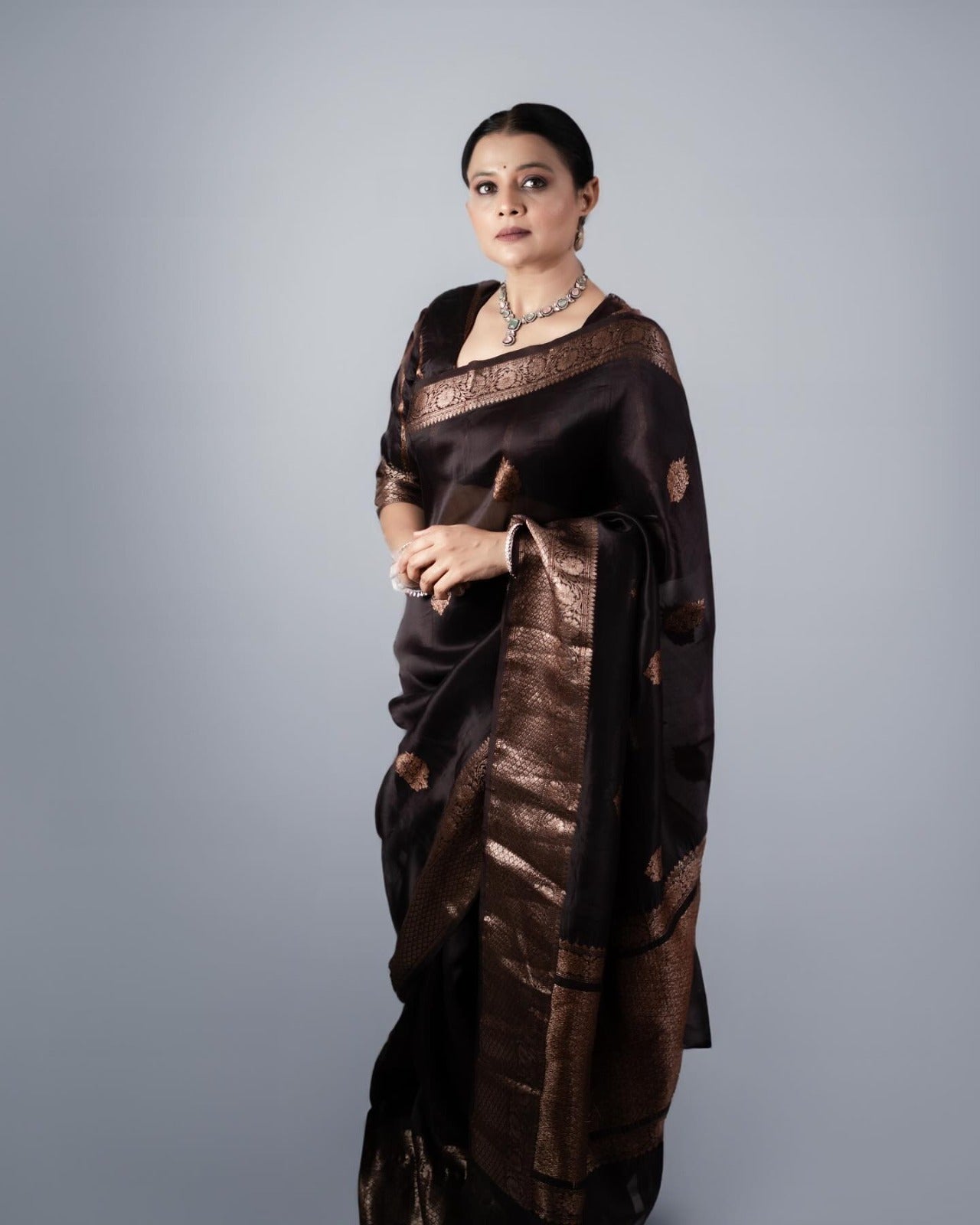 Ravishing Black Soft Silk Saree With Designer Blouse Piece