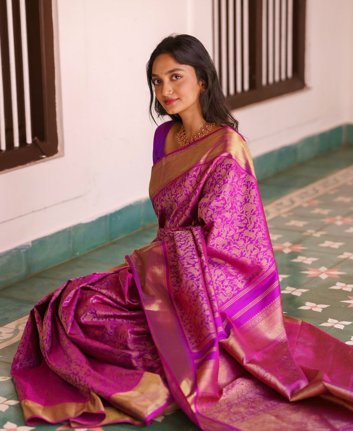 Woebegone Magenta Soft Silk Saree With Tremendous Blouse Piece