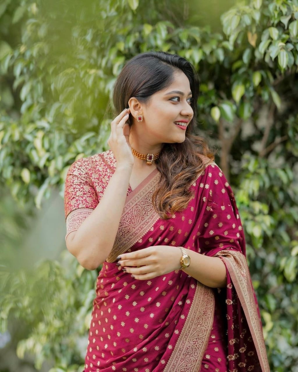 Seraphic Maroon Soft Silk Saree With Nemesis Blouse Piece