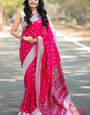 Phenomenal Dark Pink Cotton Silk Saree With Lovely Blouse Piece