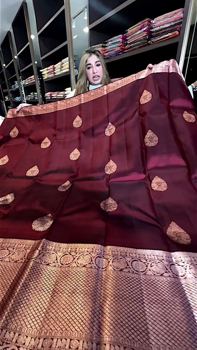 Vivacious Wine Soft Silk Saree With Scrumptious Blouse Piece