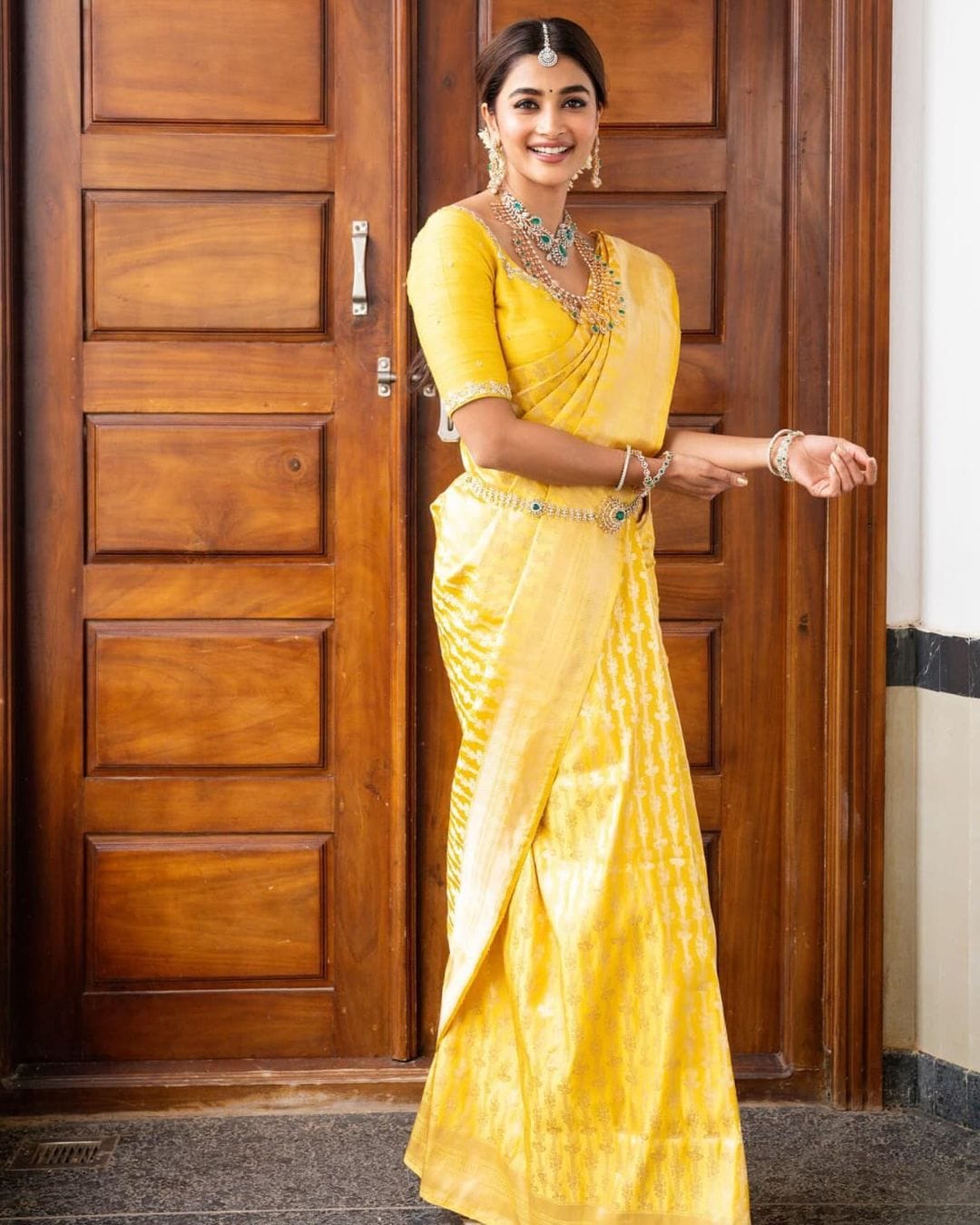 Stunning Yellow Soft Silk Saree With Captivating Blouse Piece