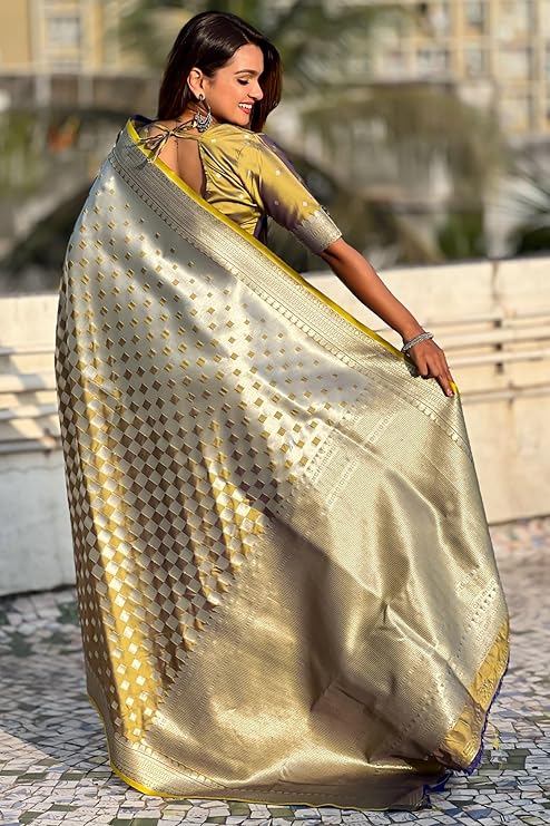 Twirling Mustard Soft Silk Saree With Groovy Blouse Piece