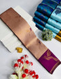 Exuberant Beige Soft Banarasi Silk Saree With Beguiling Blouse Piece