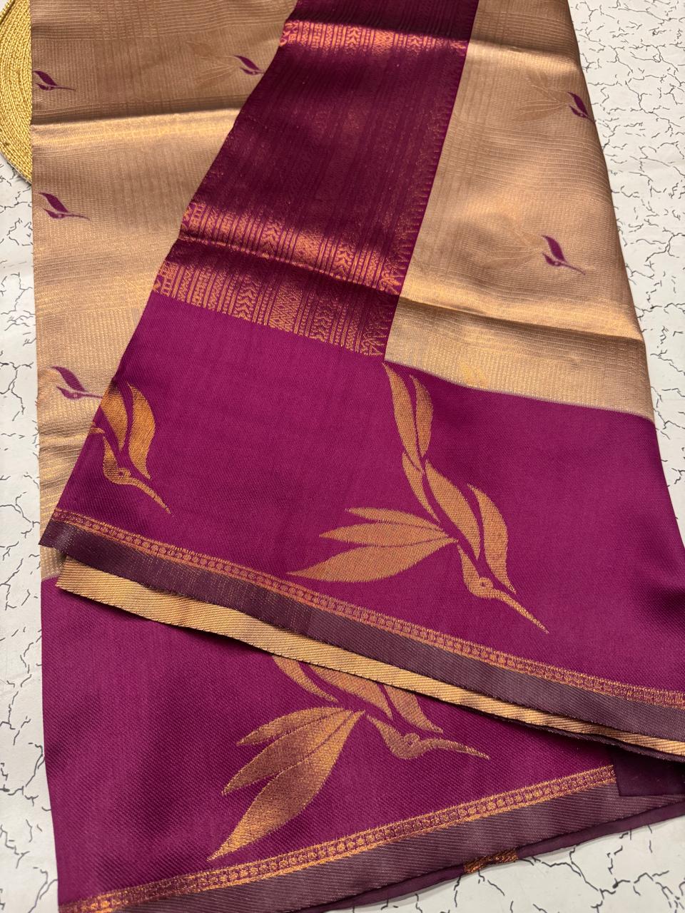 Exuberant Beige Soft Banarasi Silk Saree With Beguiling Blouse Piece