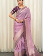Delectable Lavender Soft Silk Saree With Elaborate Blouse Piece