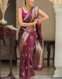 Posh Maroon Soft Silk Saree With Mellifluous Blouse Piece