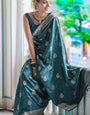 Stunner Rama Soft Silk Saree With Efflorescence Blouse Piece