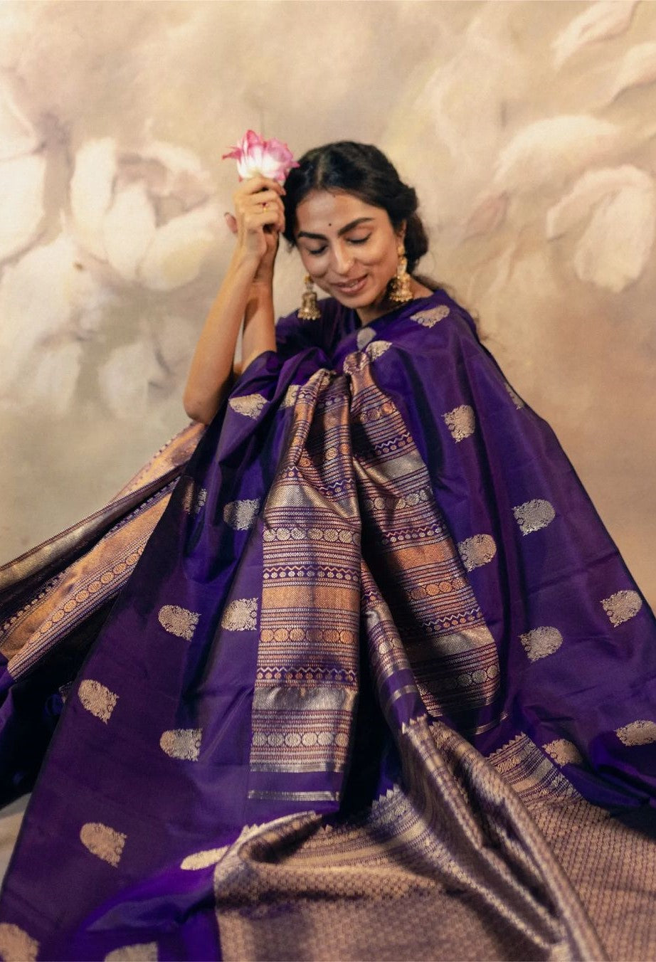 Fairytale Purple Soft Silk Saree With Mesmeric Blouse Piece