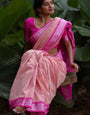 Mesmeric Pink Soft Silk Saree With Amazing Blouse Piece