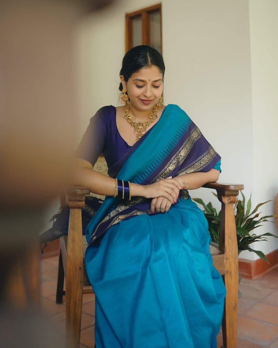 Bucolic Firozi Soft Silk Saree With Pleasant Blouse Piece