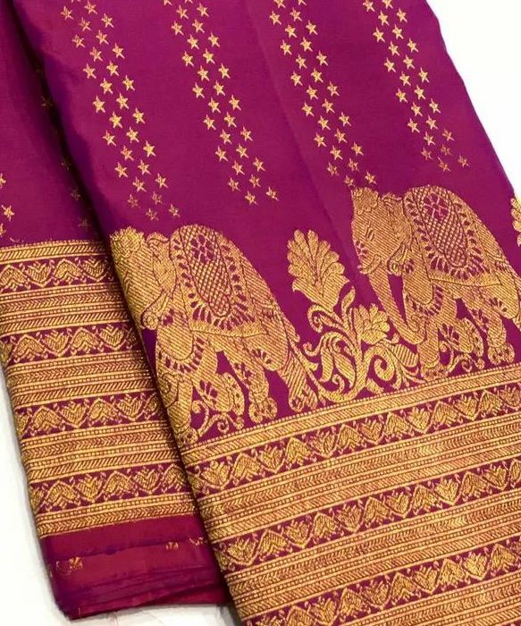 Tempting Dark Pink Soft Banarasi Silk Saree With Ephemeral Blouse Piece