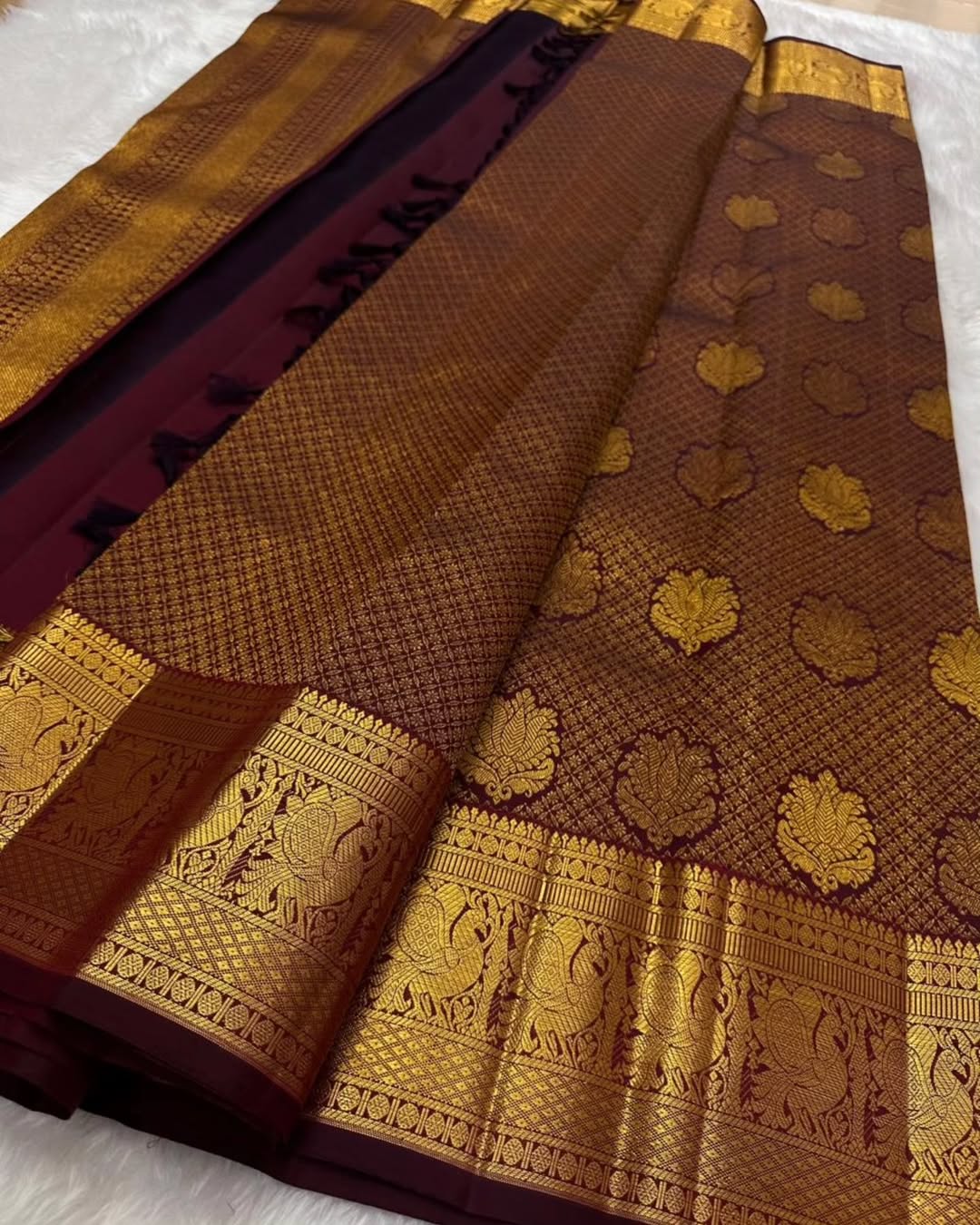 Allure Wine Soft Banarasi Silk Saree With Sonorous Blouse Piece