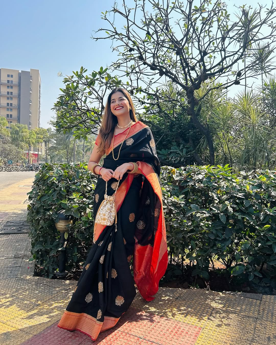 Nemesis Black Soft Banarasi Silk Saree With Most Flattering Blouse Piece