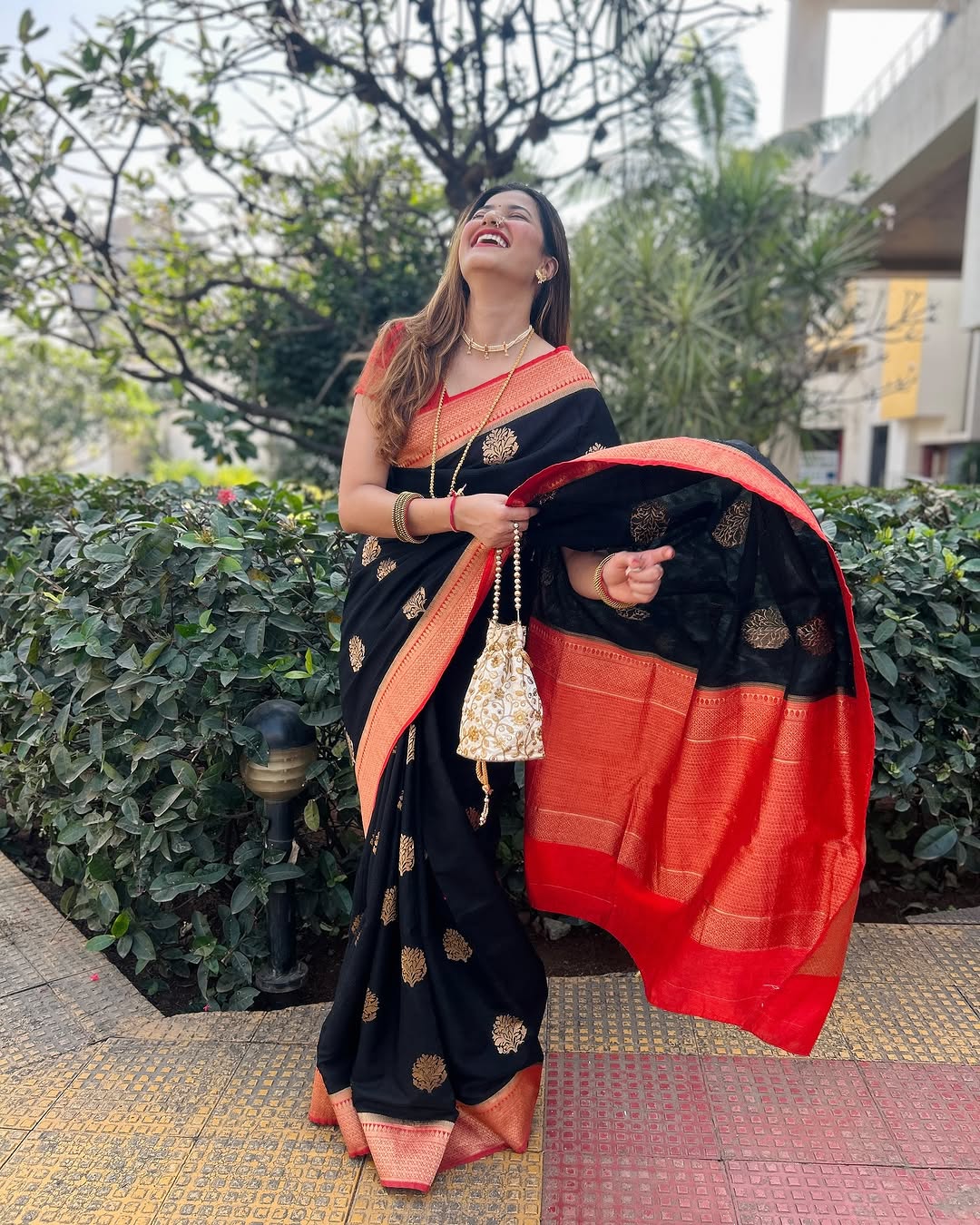 Nemesis Black Soft Banarasi Silk Saree With Most Flattering Blouse Piece