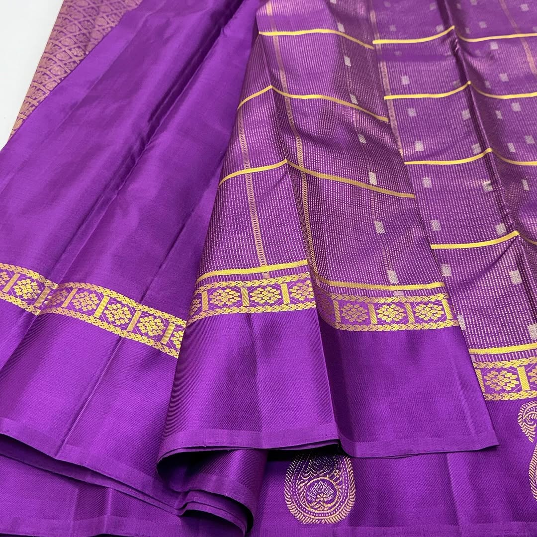Embrocation Purple Soft Banarasi Silk Saree With Wonderful Blouse Piece